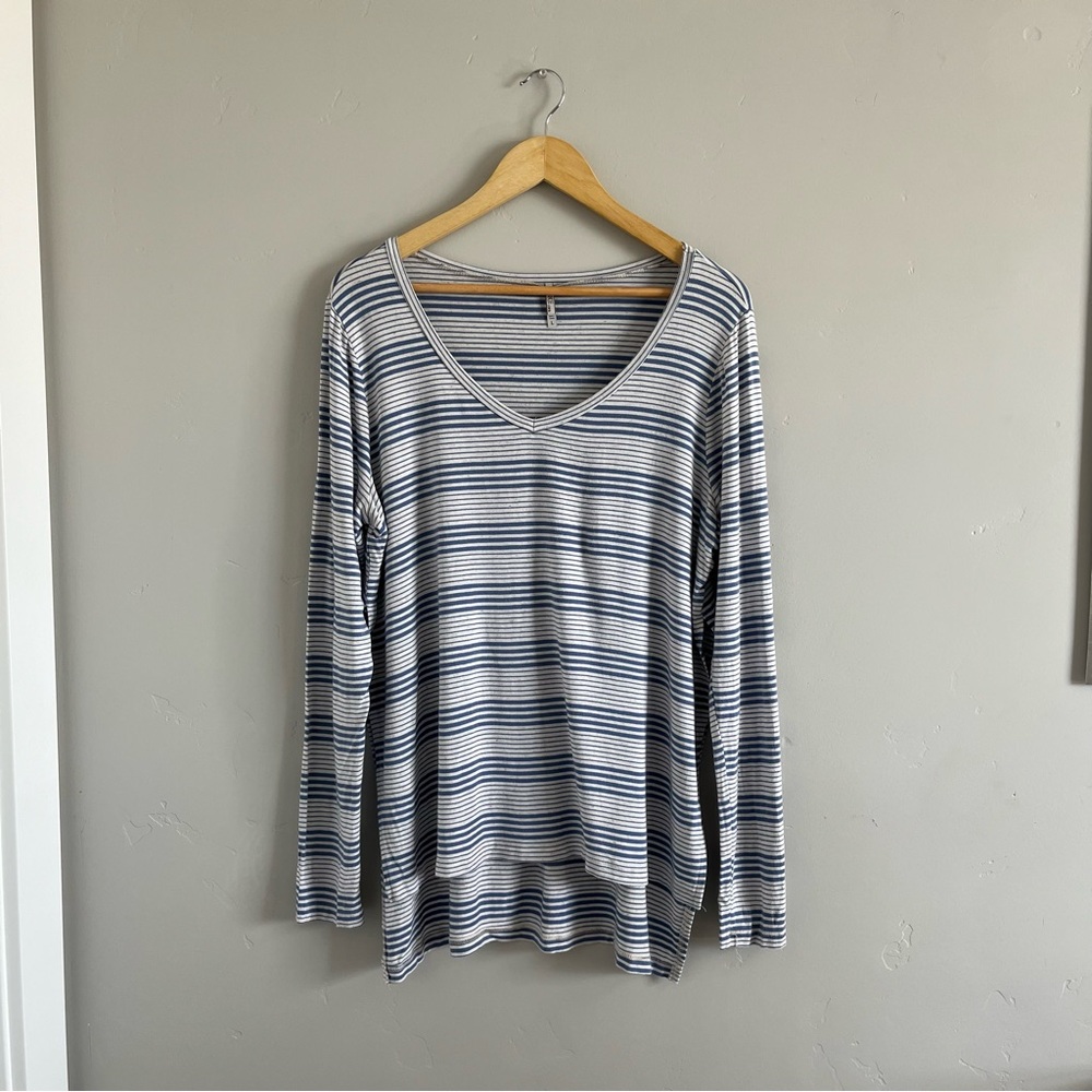 BKE | White & Blue Striped Long Sleeve Shirt